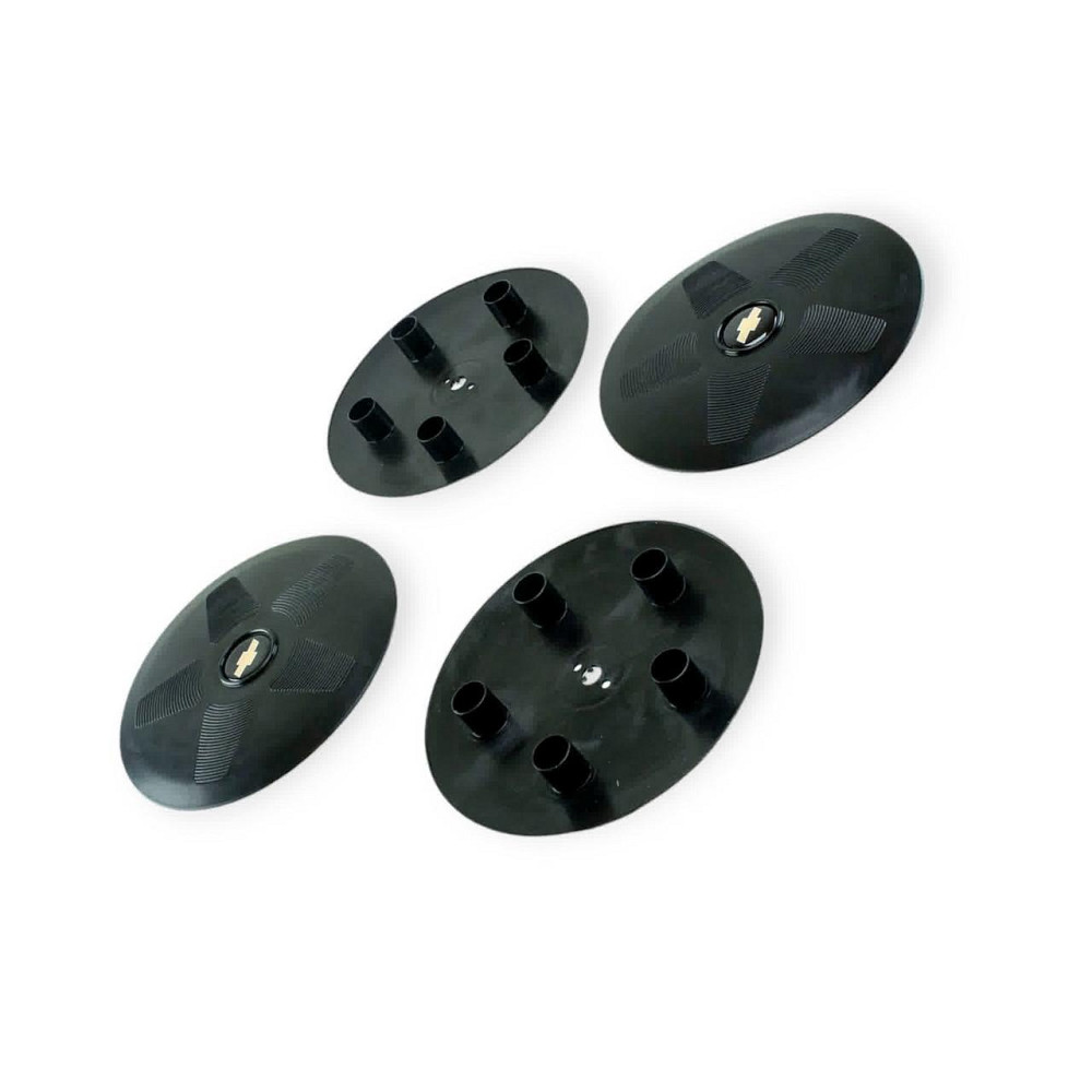 Ковпаки малі ВАЗ 2123 (на 5 болтів) чорні із силіконовою емблемою Chevrolet (4шт) колісні Мукачево - фото 1