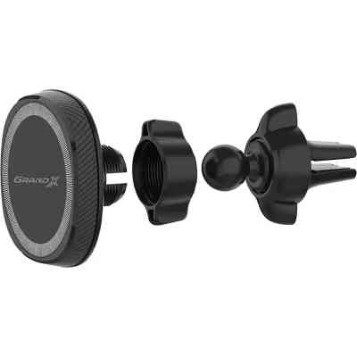 Универсальный автодержатель Grand-X MT-15W MagSafe с зарядкой 15W (крепление на дефлектор) (MT-15W) Винница