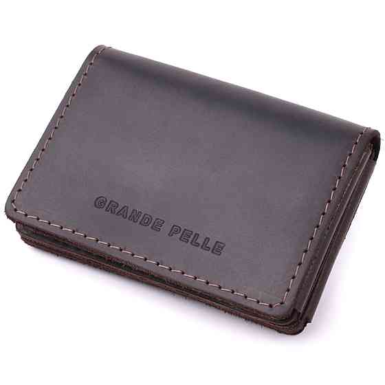 Стильна обкладинка на автодокументи у вінтажній шкірі Темно-коричнева (GRANDE PELLE) Київ