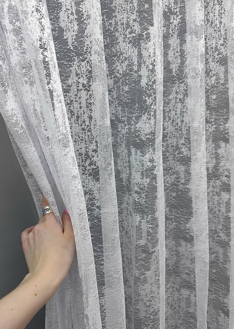 Тюль VR-Textil 703т Мармур Al-1 Жакард Білий 550х270 см (49-345) Київ - фото 6
