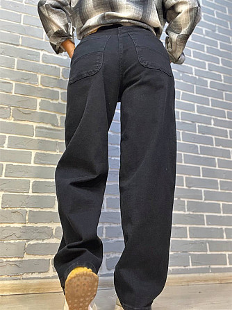 Джинсы женские Its Basic 3419 Skater jeans косые карманы стрейчевые скейтеры бананы, черный, 40, 40, Одесса - изображение 6