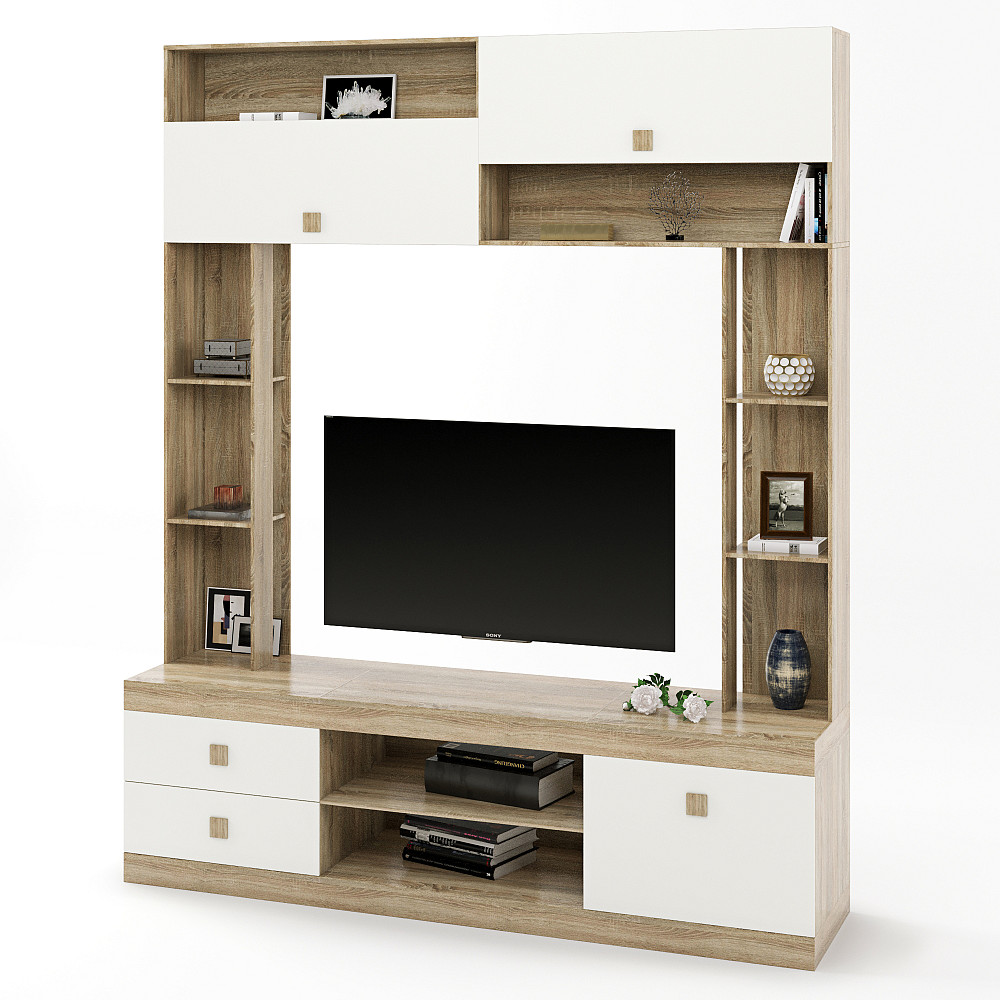 Стенка для гостиной Эверест Соната дуб сонома + белый (DTM-2250) Львов - изображение 2