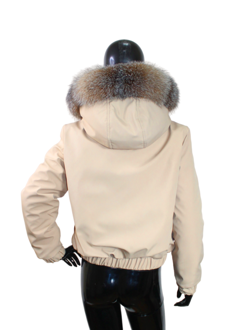 Бомбер женский с мехом блюфрост Бежевый 42 Харьков - изображение 6