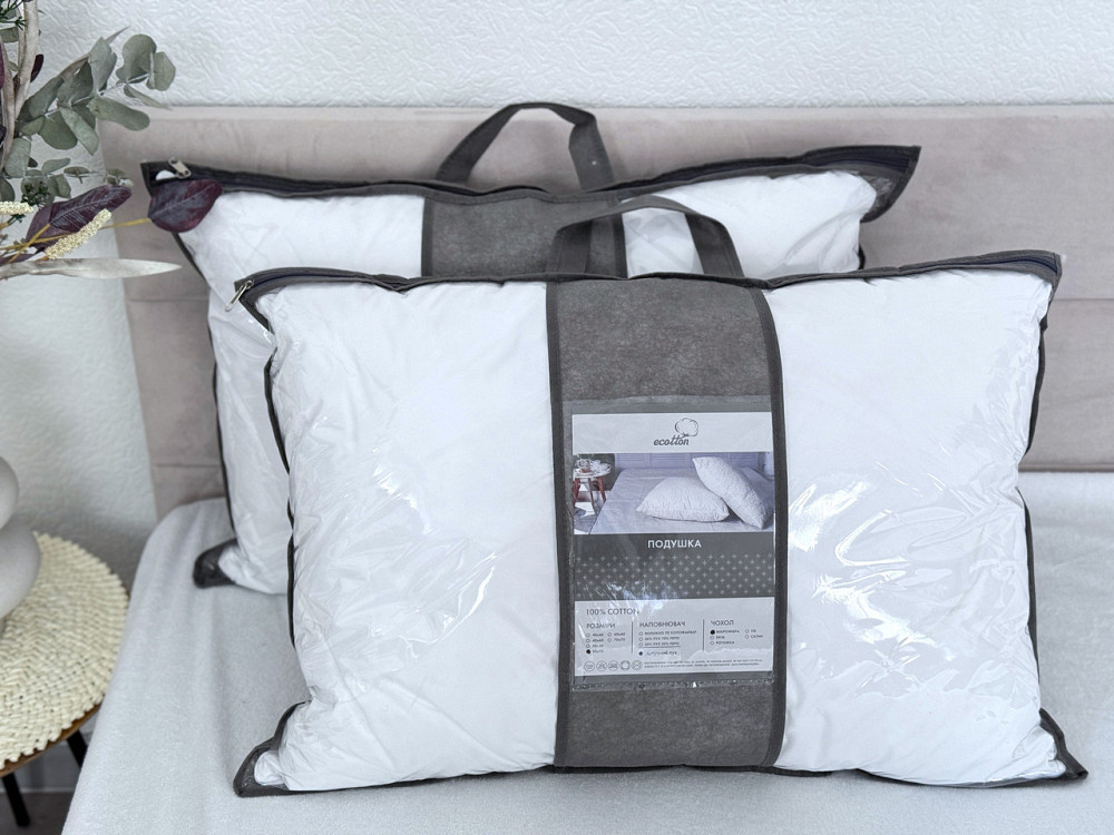 Ecotton Подушка Ecotton 50х70 см Ecofill Line антиалергенна з біопухом біла White Київ - фото 1