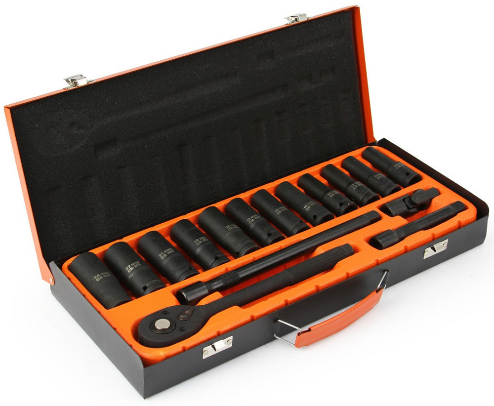 Набор торцевых головок 1/2″ с трещоткой от 10 до 24 мм в кейсе Mar-Pol (M58232) Нововолынск - изображение 2
