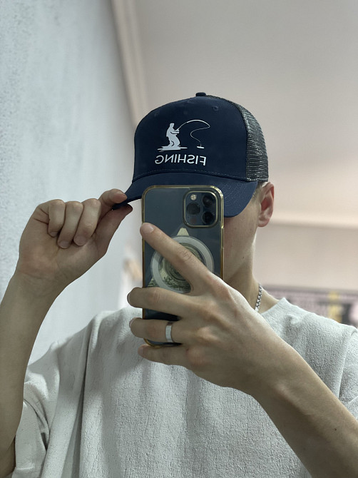 Кепка FISHING для рибалки, темно-синя сітчаста бейсболка з принтом Чернівці - фото 3