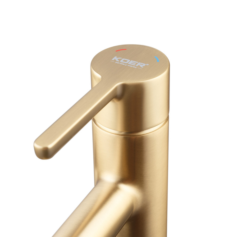 Смеситель для умывальника Koer KB-10029-12 матовое золото KR5501 Харьков - изображение 5