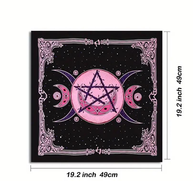 Алтарная скатерть для карт Таро и Рун. Скатерть для гадания 49*49 см.Скатерть для таро с пентаграммо Киев - изображение 2