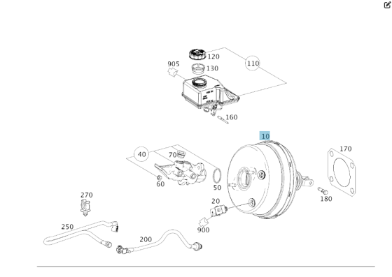 Mercedes-Benz  A1664301030 Вакуумний підсилювач гальм ML/GLE W166 GLE Coupe C292 GL/GLS X166 Одеса