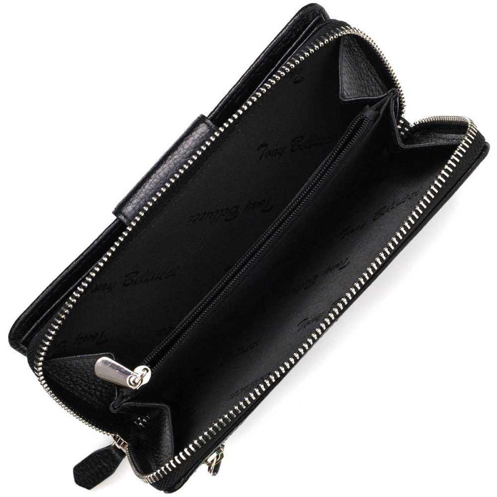 Кожаный женский кошелек с блоком для карт и документов Tony Bellucci 21955 Черный Киев - изображение 6