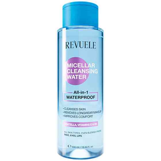 Міцелярна вода All-In-1 для зняття водостійкого макіяжу Micellar Cleansing Water Revuele 400 мл Київ