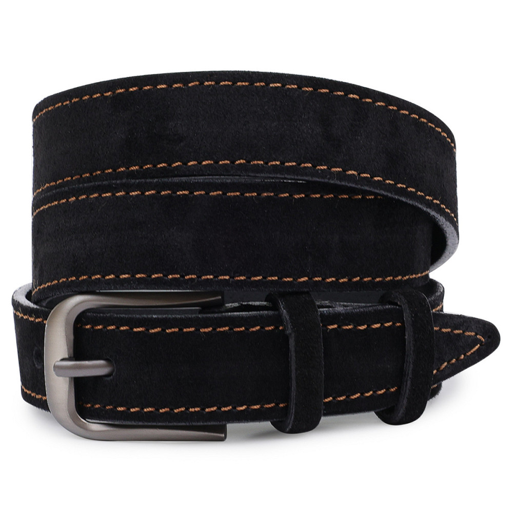 Замшевий ремінь унісекс Vintage 20781 Чорний Київ - фото 1