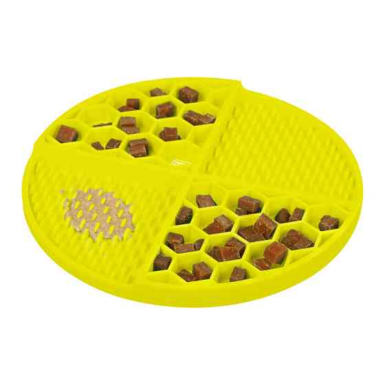 Коврик для слизивания и медленного питания WAUDOG Silicone, 211х211х30 мм, желтый Киев