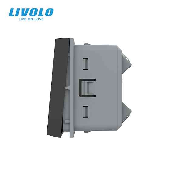 LIVOLO Перехресний (хрестовий) вимикач LIVOLO, чорний, модуль без рамки (VL-FCMM10A-2BP) Коломия