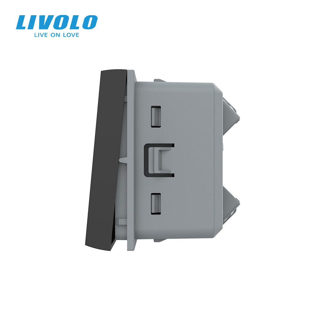 LIVOLO Перехресний (хрестовий) вимикач LIVOLO, чорний, модуль без рамки (VL-FCMM10A-2BP) Коломия - фото 2