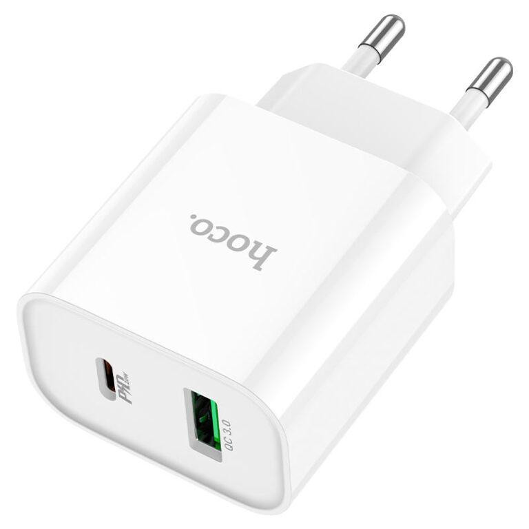 Сетевое зарядное устройство HOCO C80A Plus Rapido PD20W+QC3.0 charger, цвет белый 6931474779885 Одесса - изображение 4