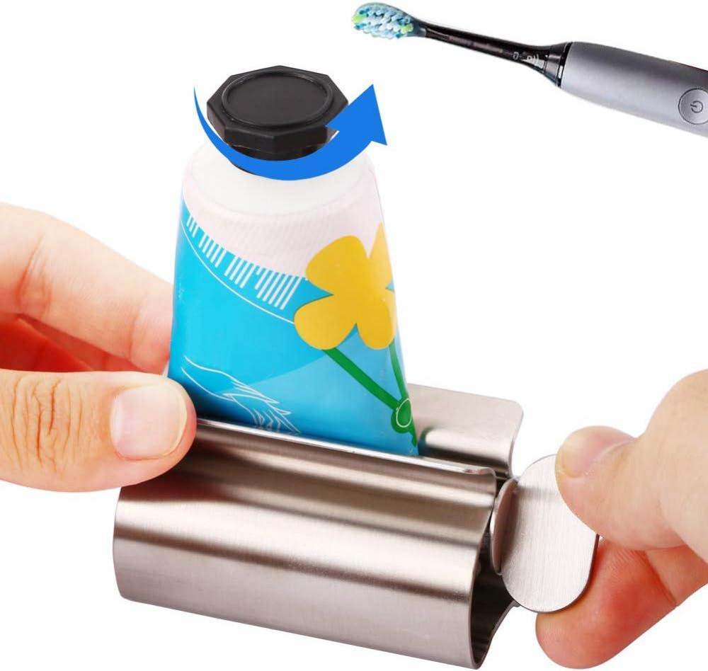 Держатель тюбика UDQYQ Metal Tube Squeezer нержавеющая сталь синий набор 3 шт ручной выжиматель для зубной Киев - изображение 4