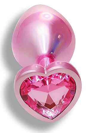 Анальна пробка з кристалом EGZO - Pink Perl Heart Plug Pink, size S Sex Aura Київ