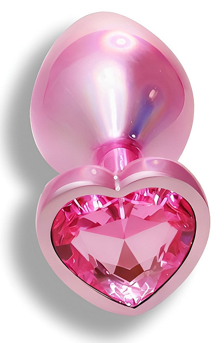 Анальна пробка з кристалом EGZO - Pink Perl Heart Plug Pink, size S Sex Aura Київ - фото 2