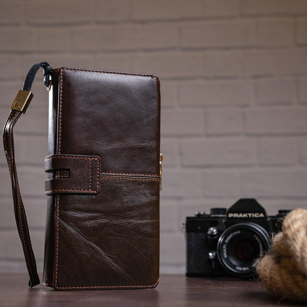 Чоловічий клатч в гладкій шкірі Коричневий (Vintage) Київ - фото 2