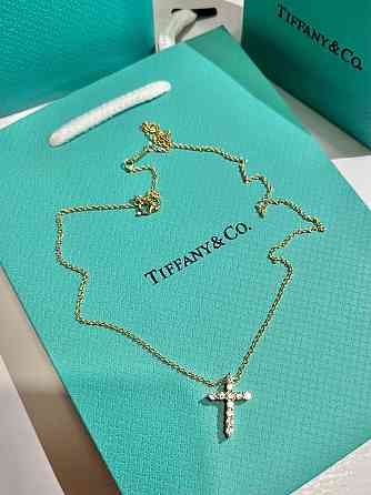 Хрестик Тіффані позолота 18К Гравірування Tiffany Одеса