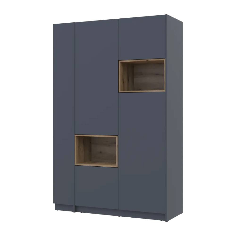 Шафа для одягу з нішою та етажеркою Doros Дейл Графіт/Дуб Евок 2 ДСП 143.2х52х220 DRS-011723 (44900335) Дніпро - фото 1