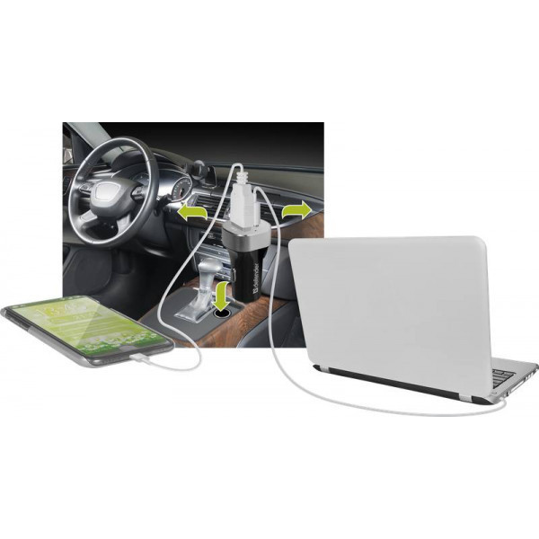 Автозарядка 2xUSB 27W (USB-C + USB-A) UCG-01 5V/5.4A Defender (83569) Київ - фото 3