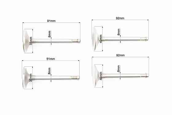 Клапан впускний (h-92; D-40), випускний (h-91; D-37) к-кт 4шт МТ Київ