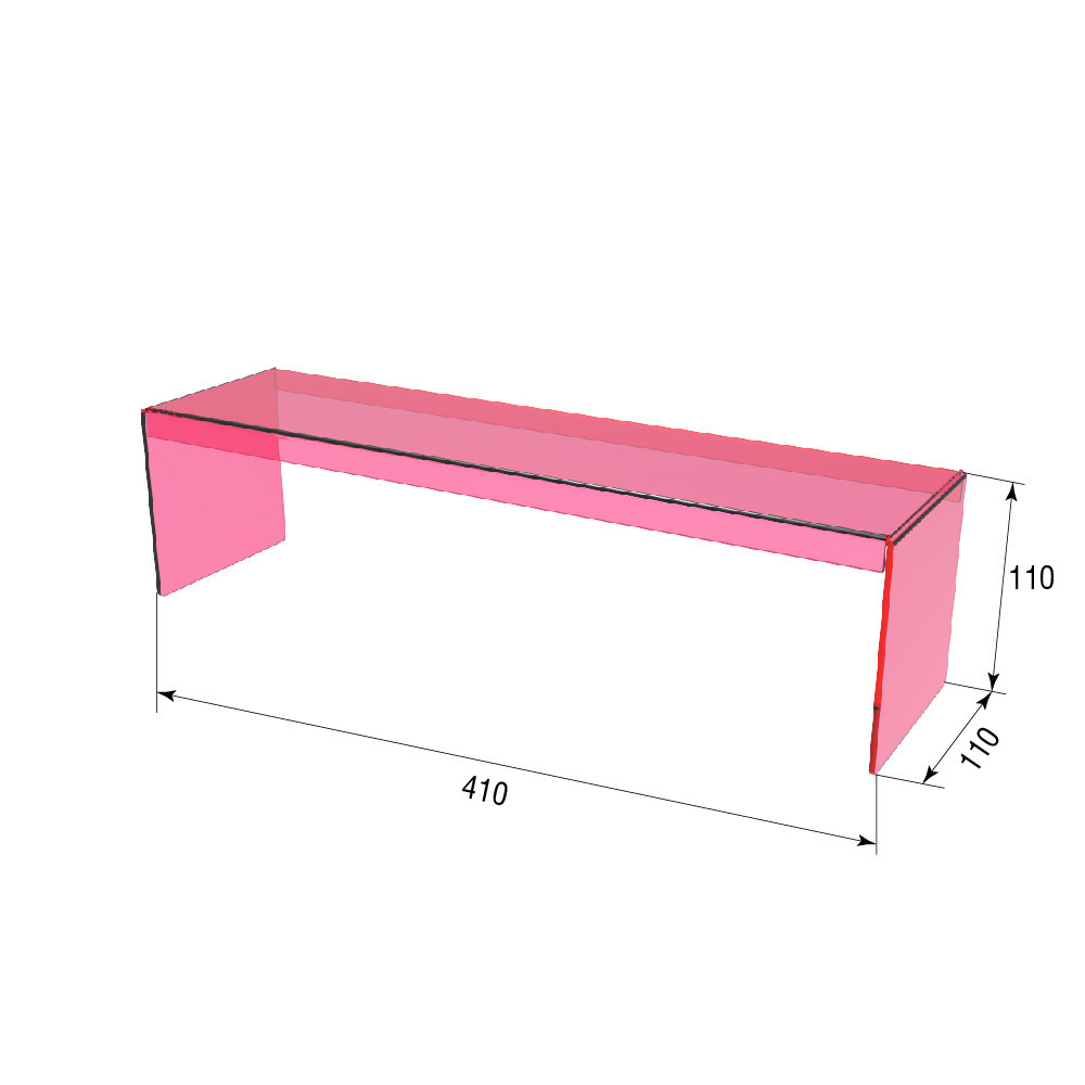 Подіум EKOSTAR П-обр 110х410х110 3мм рожевий Київ - фото 3
