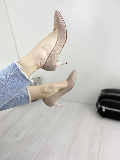 Туфлі жіночі SEE SEVEN пудра натуральна замша каблук 7 см 37 р. (3548) Коломия - фото 6