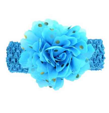 Детская голубая повязка на голову - окружность головы около 40-52см, диаметр цветка 9см Киев