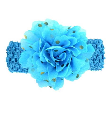 Детская голубая повязка на голову - окружность головы около 40-52см, диаметр цветка 9см Киев - изображение 1