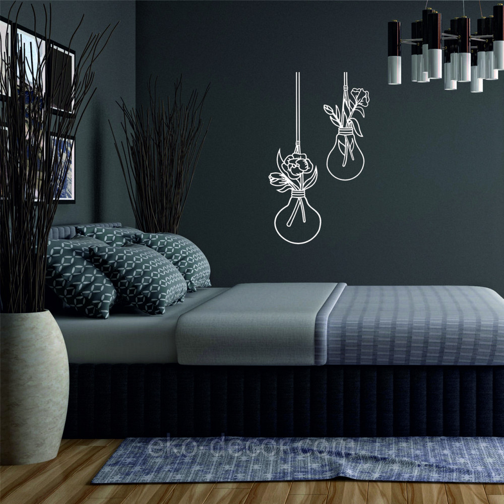 Декоративне настінне Панно «Лампочки», Декор на стіну 110*64 см, Білий Київ - фото 2