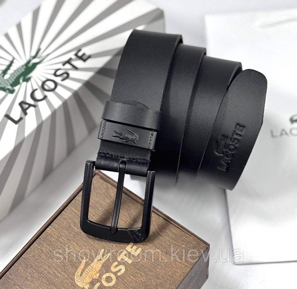Чоловічий ремінь Lacoste з натуральної шкіри (986-1) Київ - фото 1
