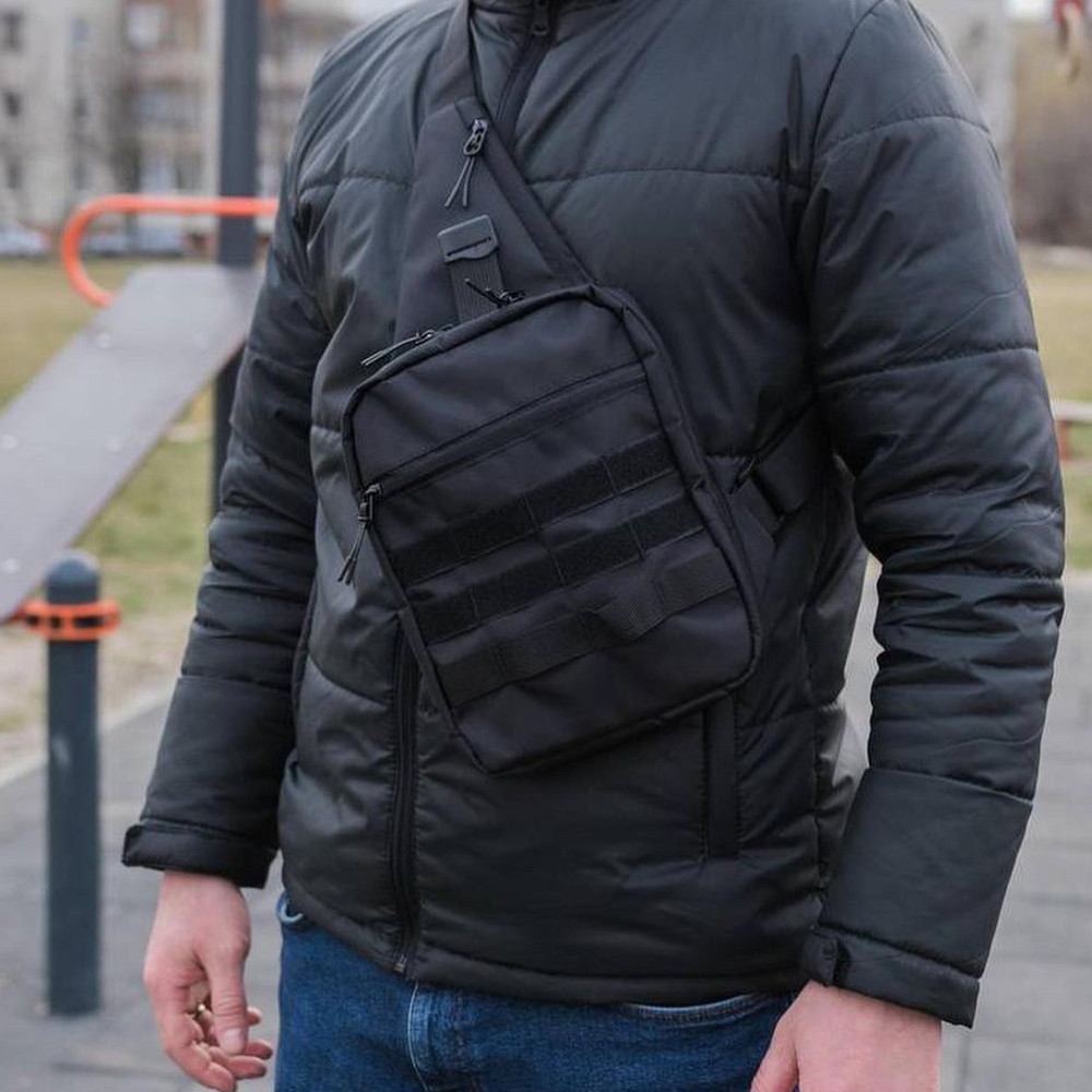 Чоловіча плечова сумка слінг, Чоловіча нагрудна сумка універсальна Тактична несесер AN-95 Львів - фото 3
