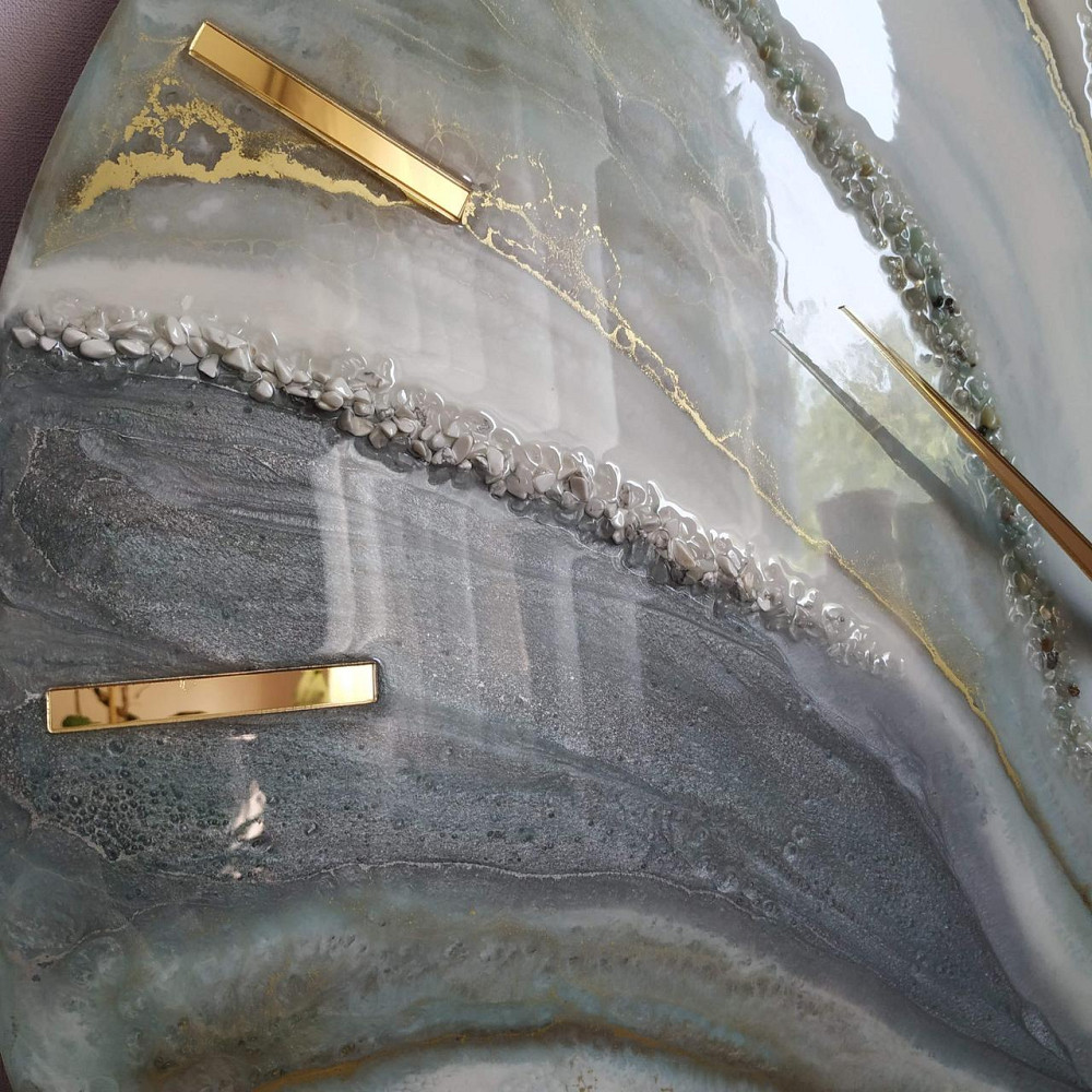 Часы настенные 50 см из эпоксидной смолы ручной работы Днепр - изображение 5