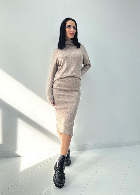 Жіночий ангоровий костюм "Valion" оптом I Норма Мокко, 46-48 Київ - фото 3