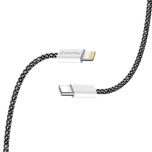 Кабель USB PD Type-C/Lightning ColorWay CW-CBPDCL068-BK 27W 2м чорний Житомир