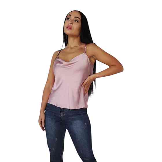 Базова шовкова майка жіноча хомут Пудровий 3XL Харків
