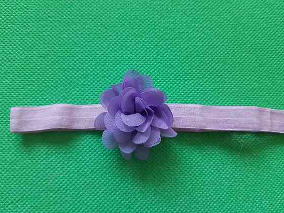 Повязка для девочки сиреневого цвета - размер цветка 5,5см, размер универсальный (на резинке) Киев
