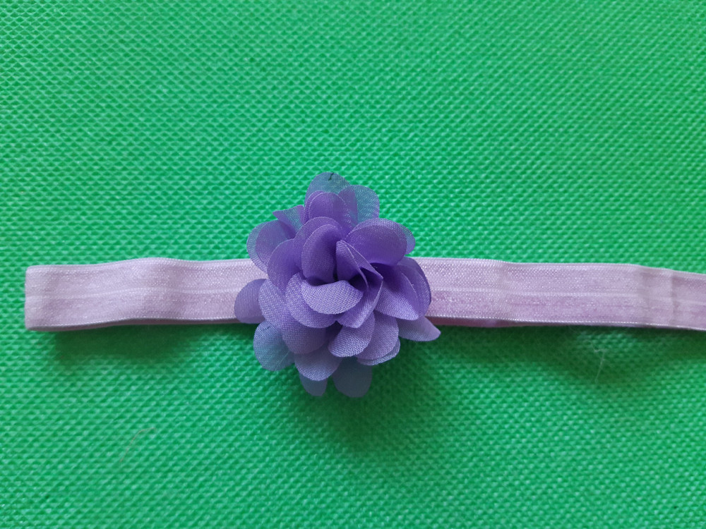 Повязка для девочки сиреневого цвета - размер цветка 5,5см, размер универсальный (на резинке) Киев - изображение 1