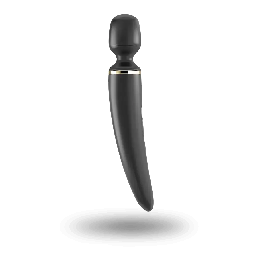 Вібромасажер Satisfyer Wand-er Woman (Black/Gold), водонепроникний, потужний, розмір XXL Львів - фото 3