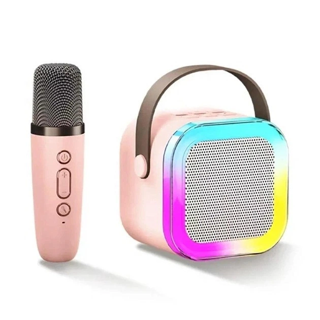 Детское мини-караоке с беспроводным микрофоном Mini Karaoke Party Set Портативная Bluetooth колонка с RGB, Розовая Киев - изображение 5