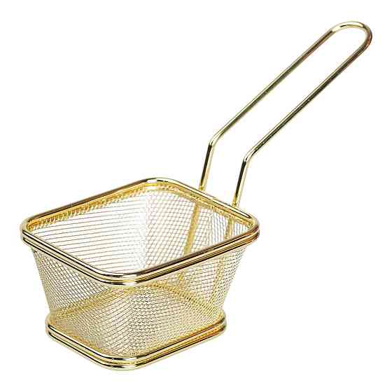 Zhongjing Кошик сервірувальний для подачі картоплі фрі та снеків 10,5×9×5,5 см Золотий HP-19-4- Киев