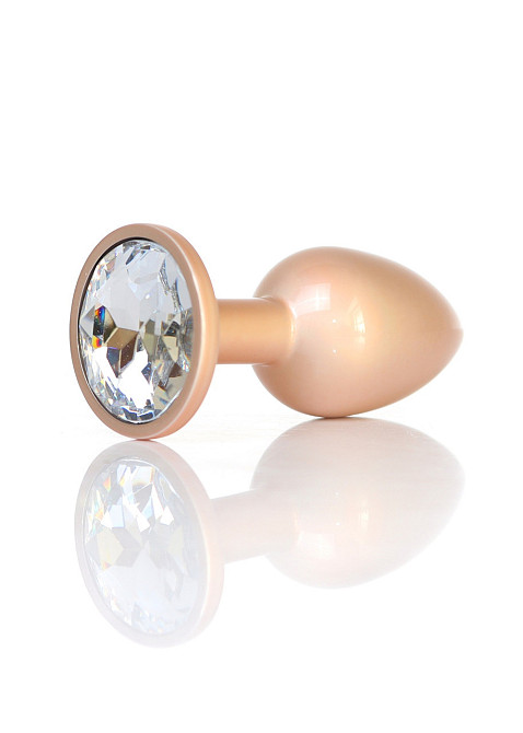 Анальная металлическая пробка Plug-Jewellery Pearl Gold PLUG- Clear S Sex Aura Киев - изображение 1
