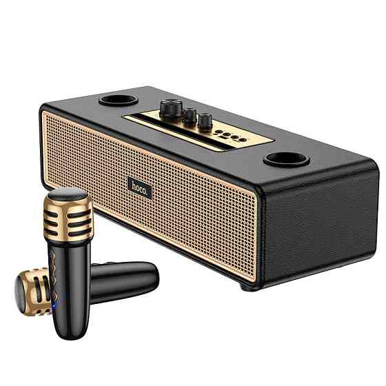 Портативна колонка HOCO BS63 Graceful wireless dual-mic BT speaker Black Киев