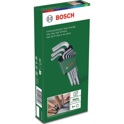 Ключ Bosch шестигранный, набор 9шт, шаровидный наконечник, 1.5-10мм, CrV (1.600.A03.2V1) Винница - изображение 6