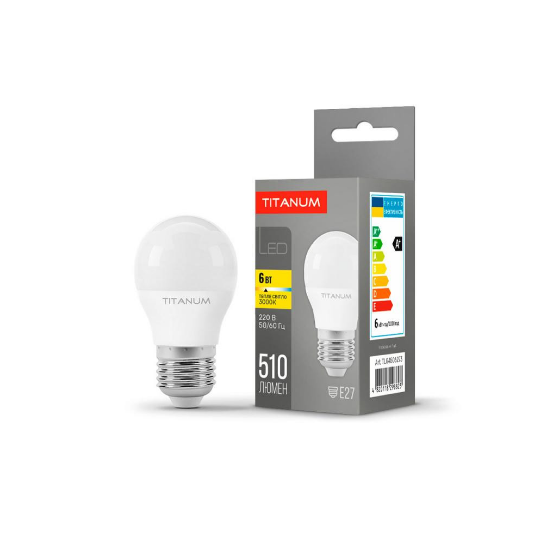 Лампа G45 6W E27 3000K 220V LED Titanum Житомир