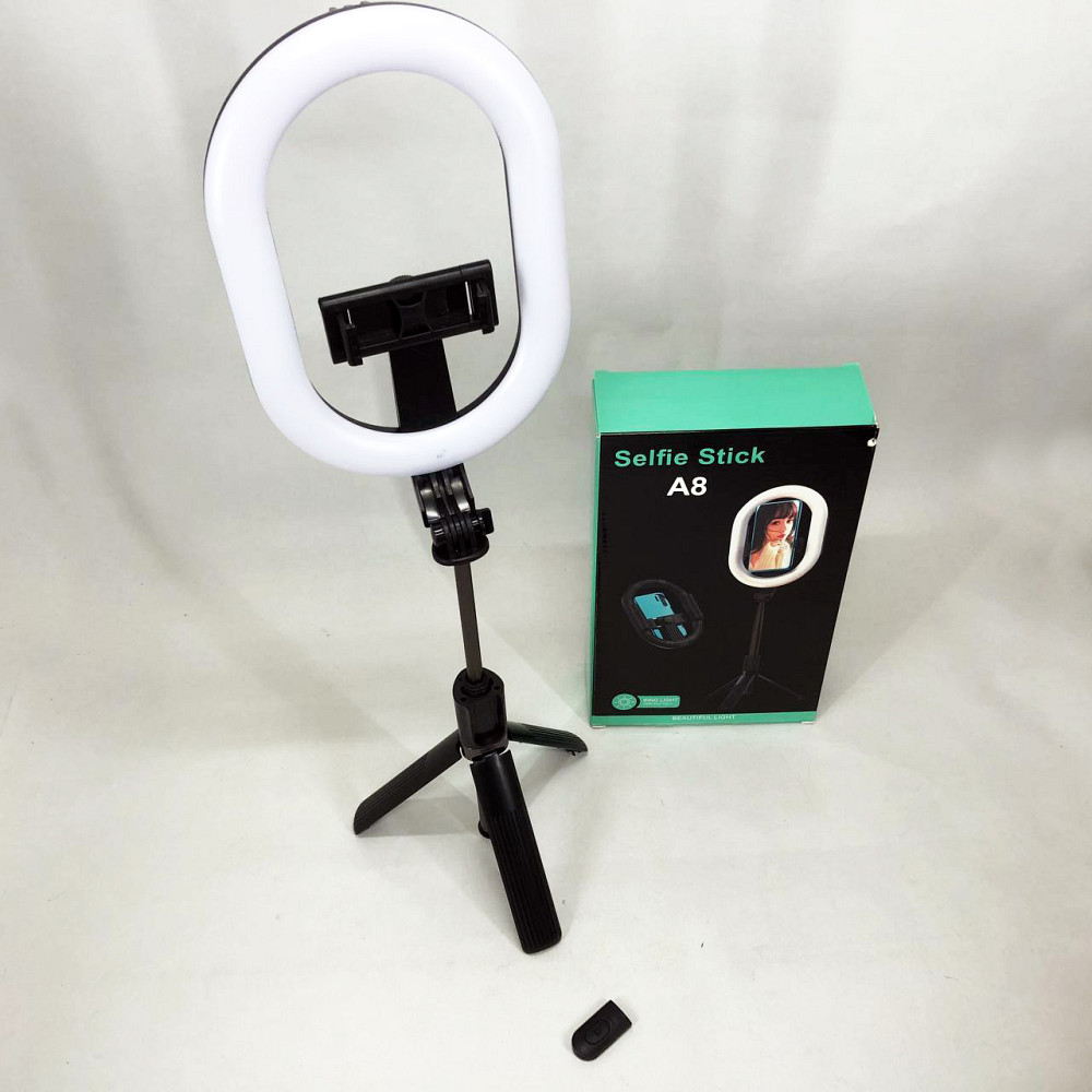 Комплект для блогера Selfie Stick A8, Led лампа ring light, Світлодіодне кільце, Світло для селфі LC-16 Львів - фото 13