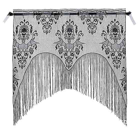 Декор на Хелловін штора на вікно 1 штука 96 на 102 см чорний Київ